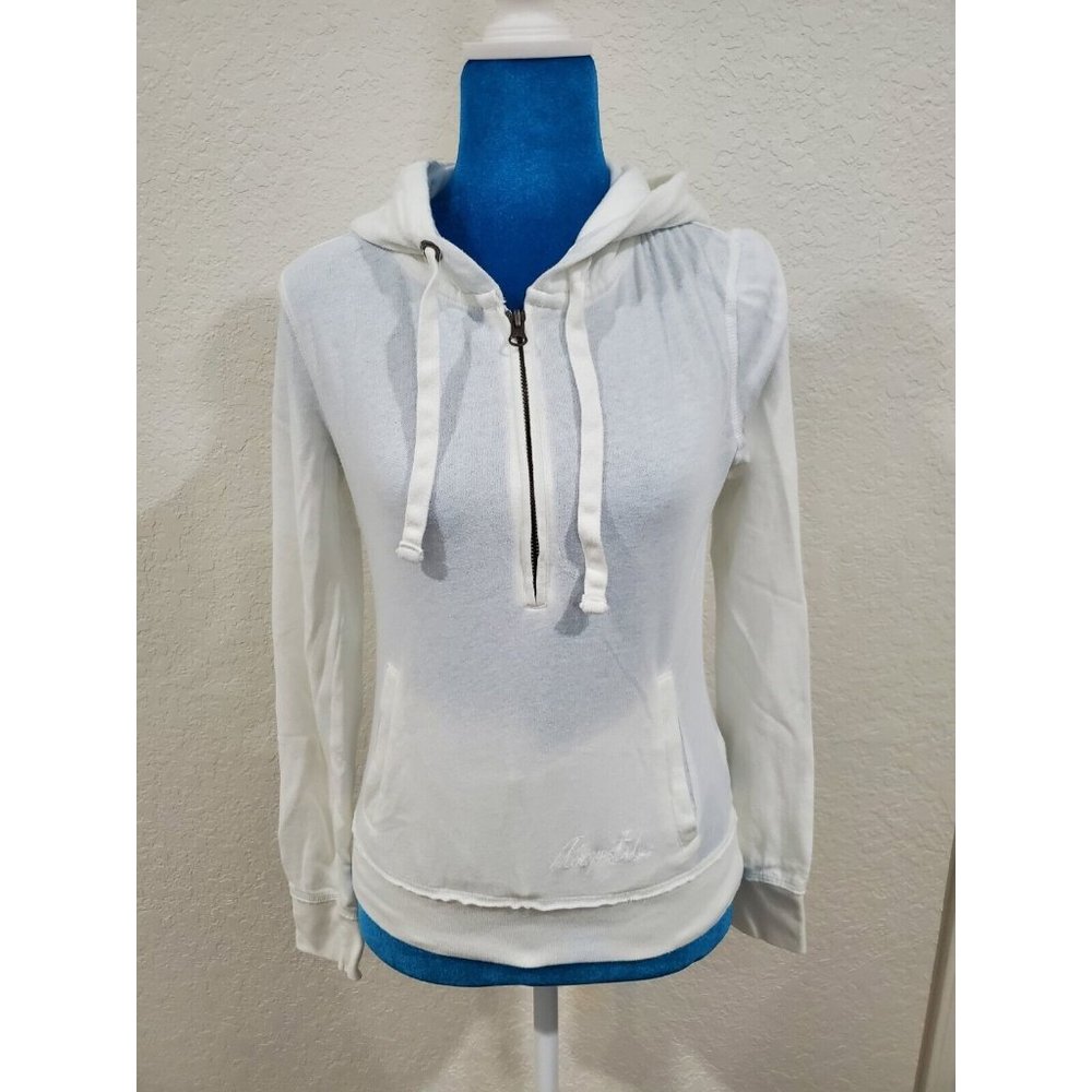 Aeropostale White Half Zip Hoodie Size S/P